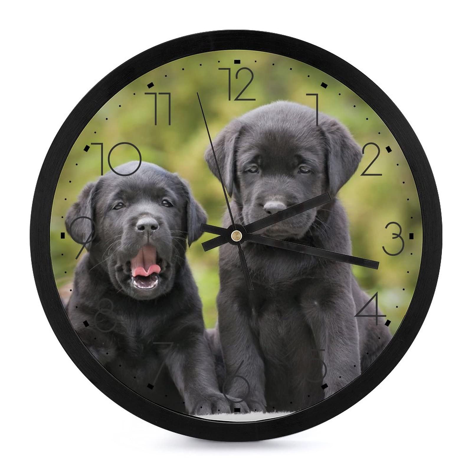 Horloge Murale Silencieuse Chien Labrador pour Chambre Sans Bruit de Tic-Tac