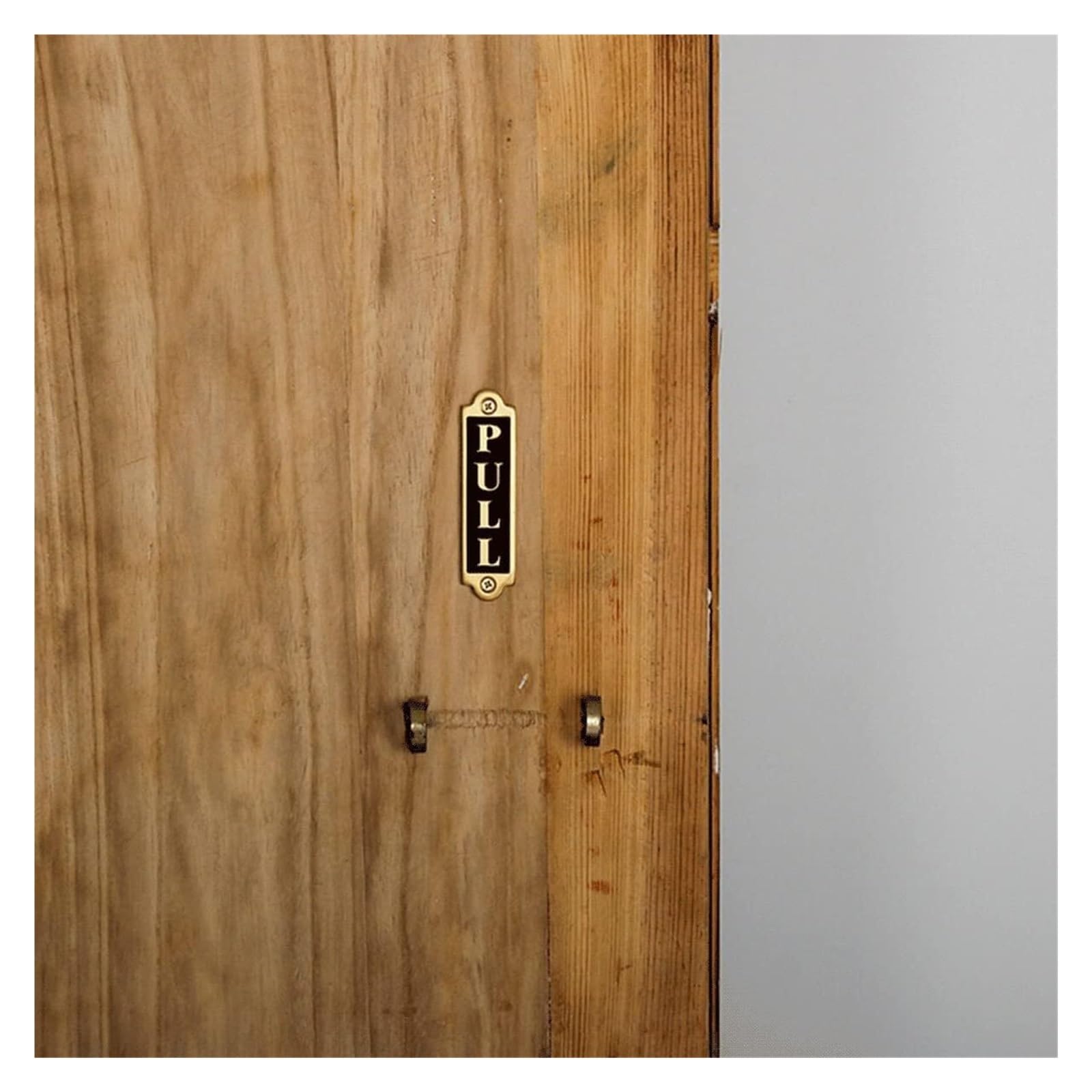 Znaki na drzwi Push Pull, mosiądz, zestaw pary znaków na drzwi dla firm, restauracji, barów, hoteli, szkół, kawiarni, drzwi drewniane, nie do rozdarcia - 9,3 x 2,4 cm PULL