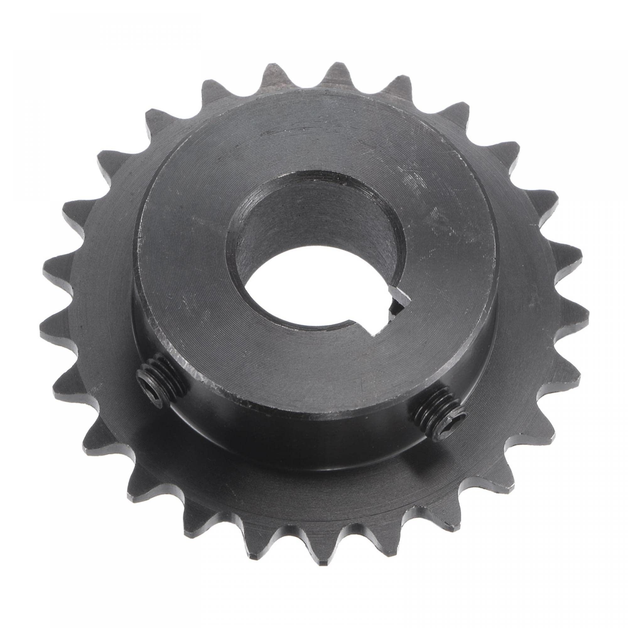 uxcell 25 Tooth Roller Sprocket B Type, #25 Chain, Single Strand 1/4" Pitch, 20mm Bore Black Oxide C45 Carbon Steel, Keyway with Set Screws for ISO 04C — Amazon image 10
