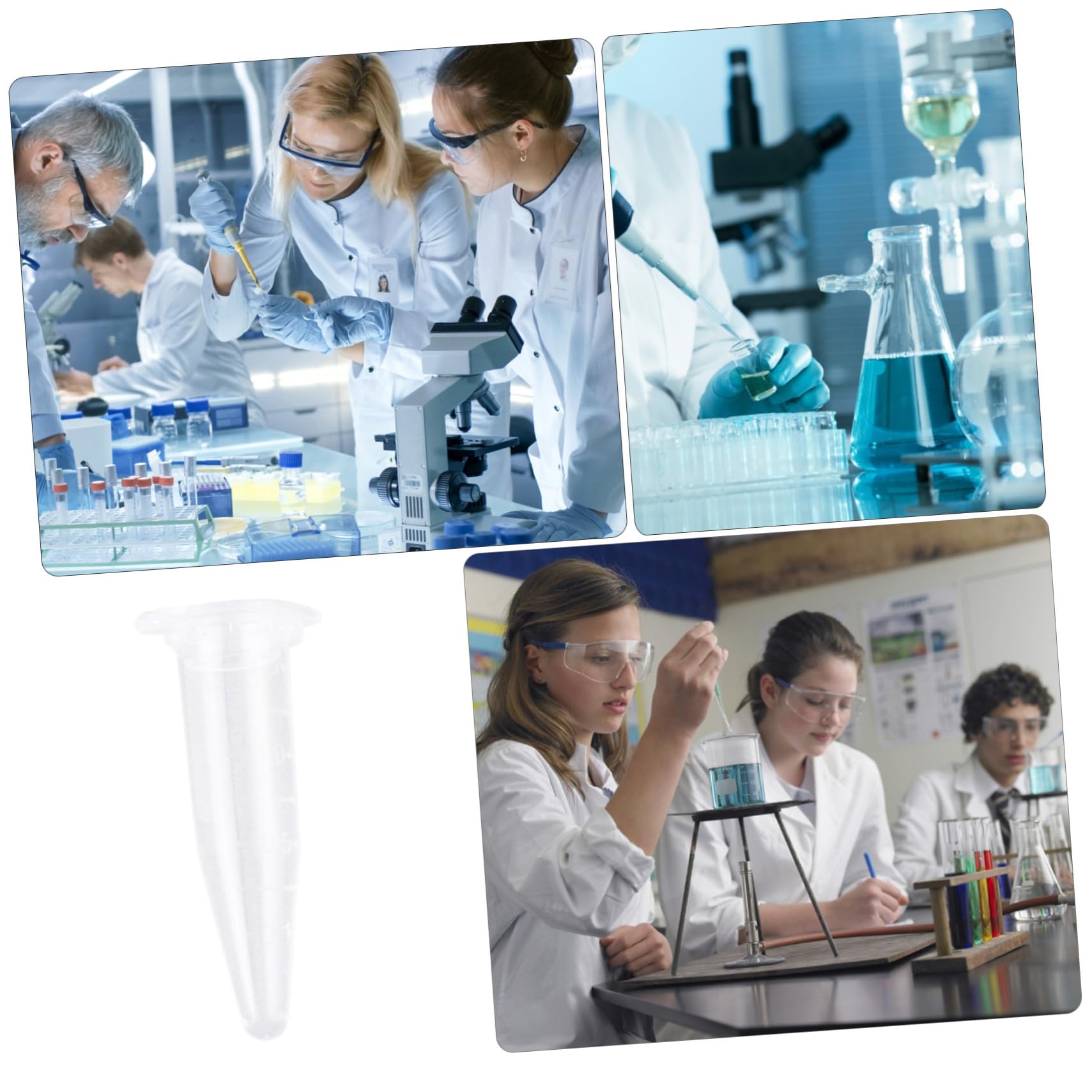 Alipis 1000pezzi Provette in Plastica da Fondo Conico Coperchi Adatti per Centrifuga Contenitori Trasparenti per Conservazione di Campioni Scala di Misurazione Accurata