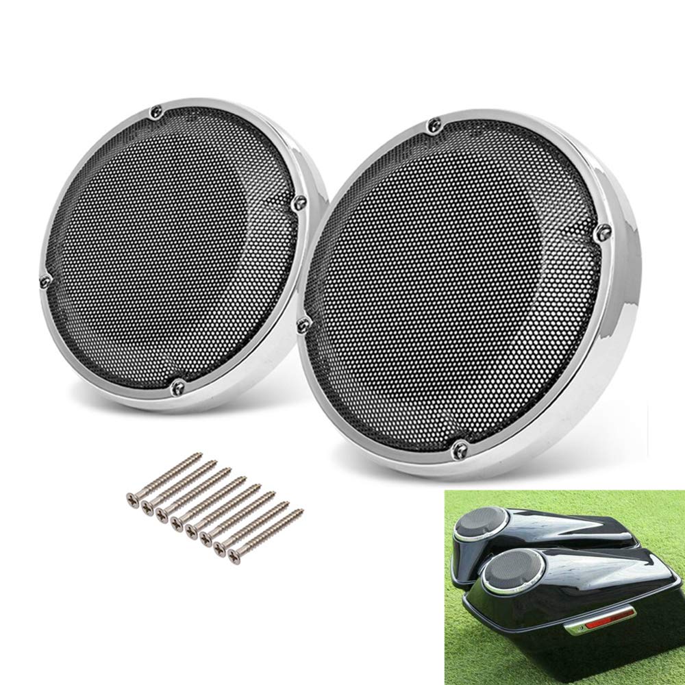HIYOYO 6.5" Saddlebag Lids Lower Fairing Speaker Grill Covers for Harley Touring Road King Electra Street Glide 1983-2020