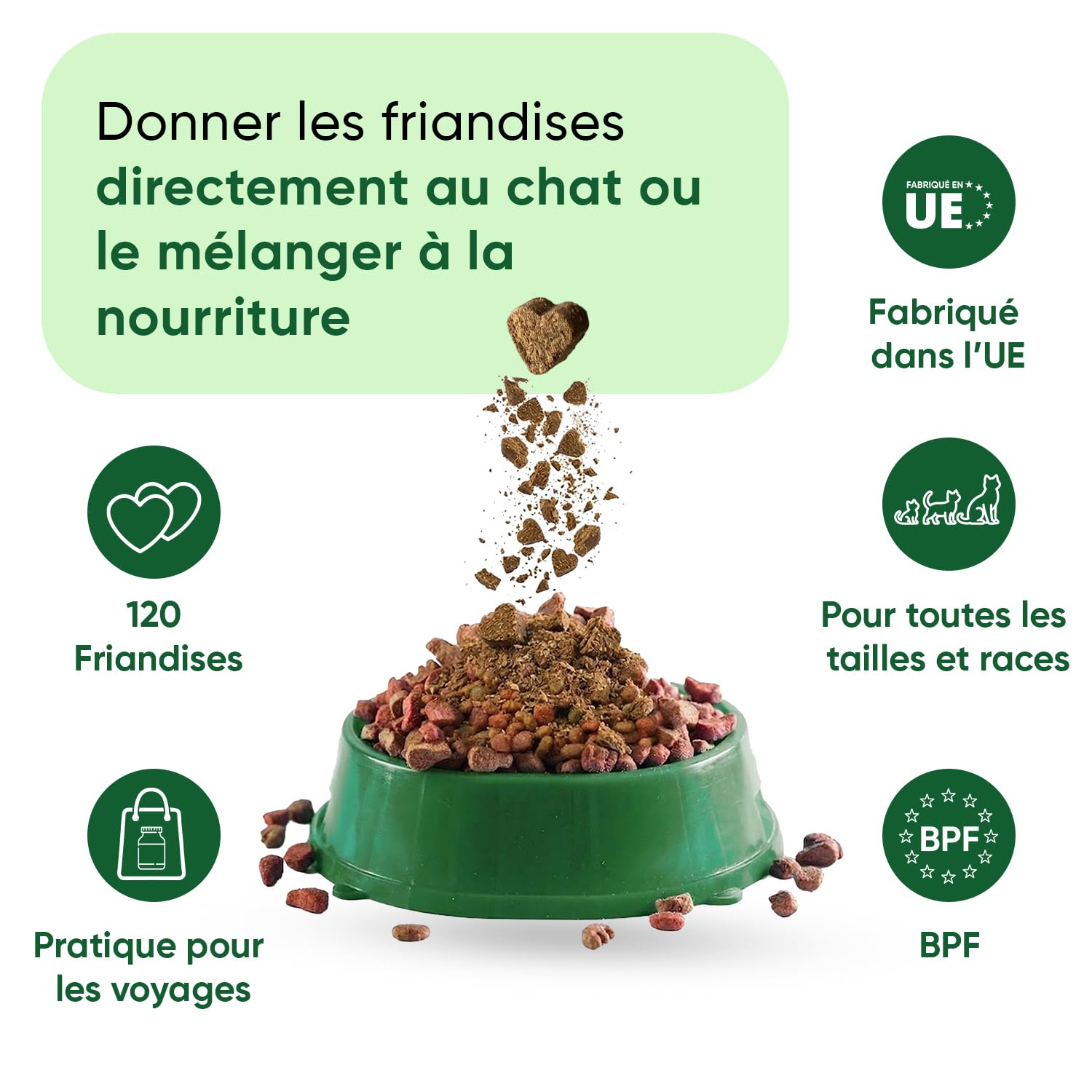 Animigo Calmant Chat - 120 Friandises pour Chats - Bouchées Tendres avec Taurine, Ashwagandha, Passiflore, Mélisse, Vitamine B1 et Magnésium - Friandise Multi-Usages