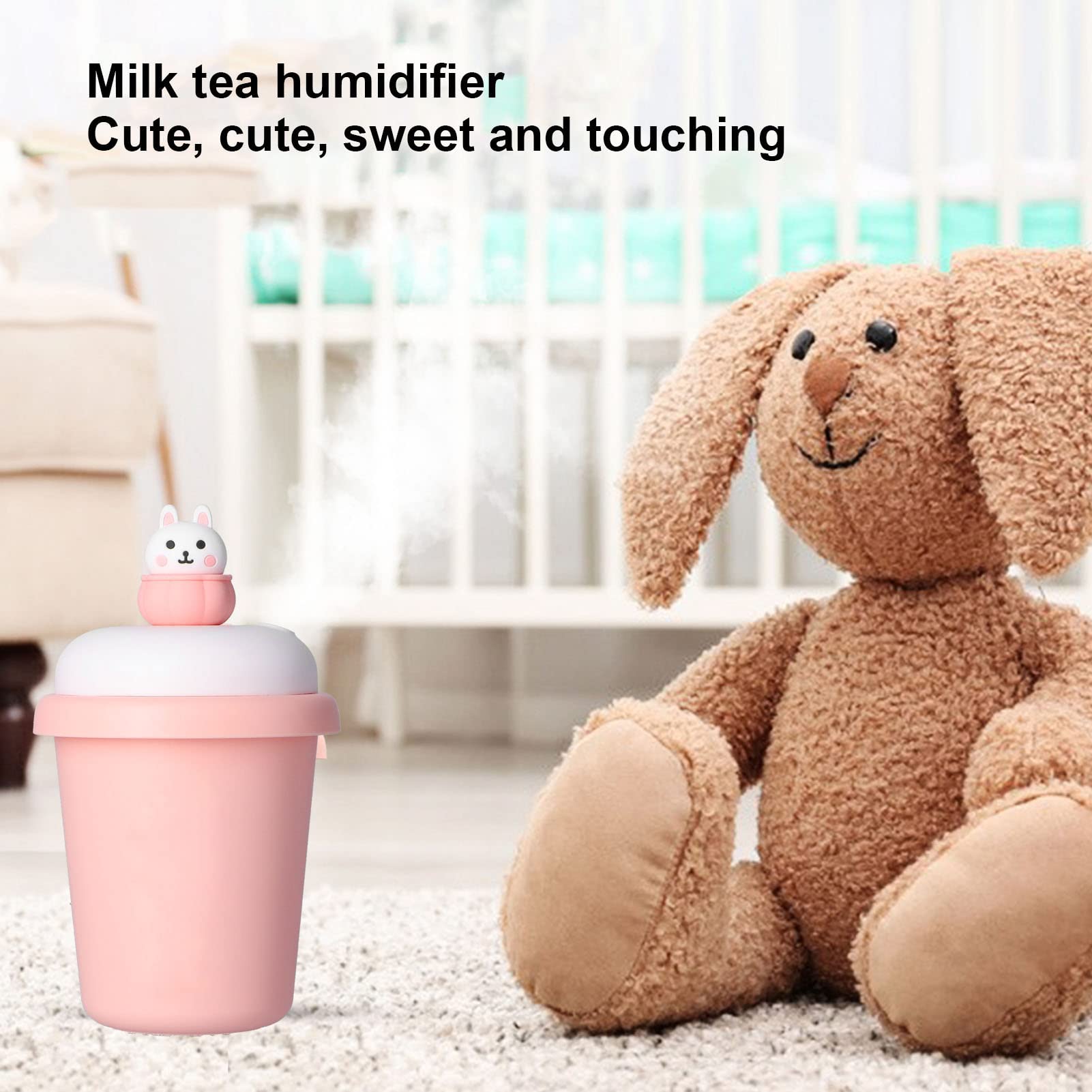 Amazon | カワイイ加湿器、ピンクミルクティーカップ加湿器家庭用 