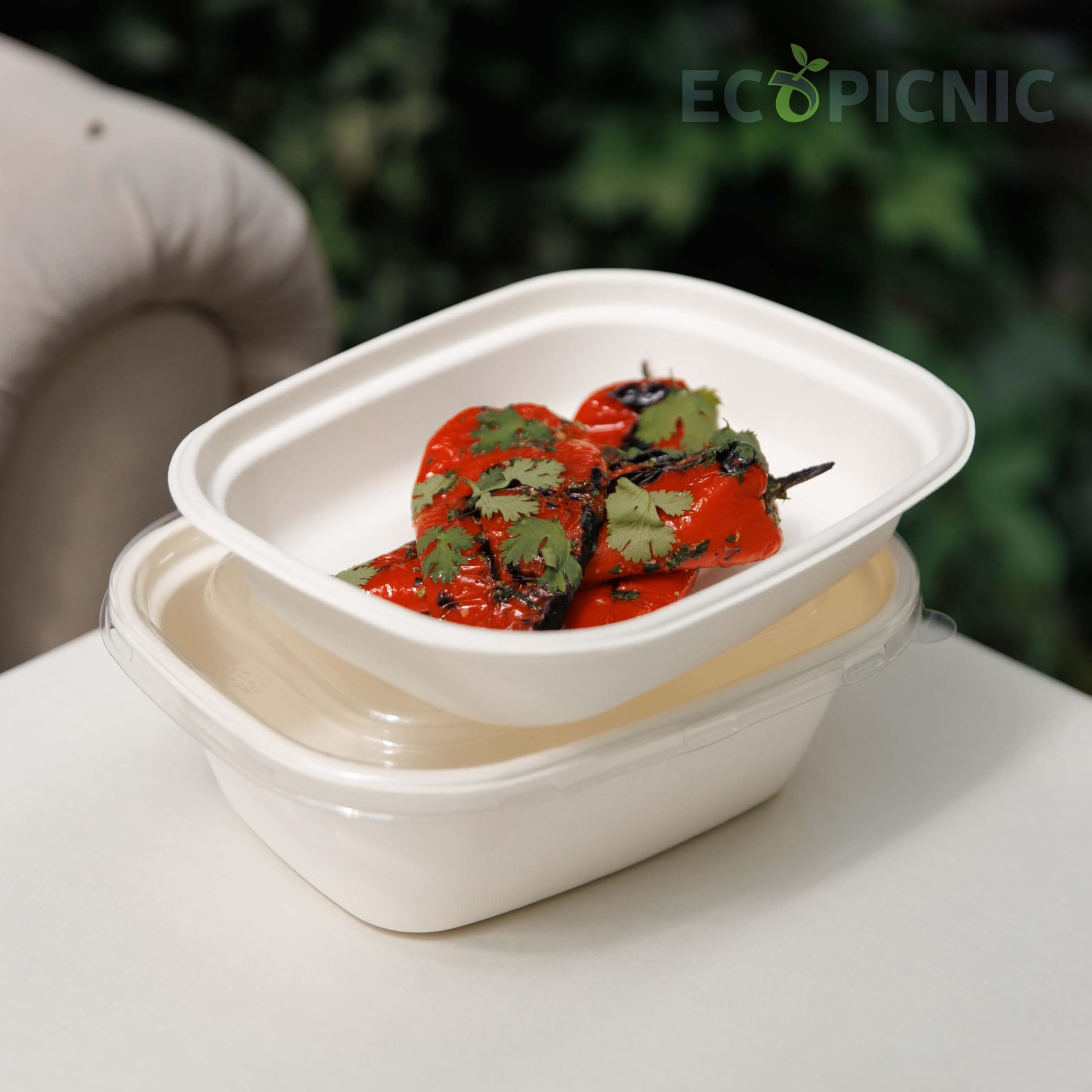 Cuencos de Caña de Azúcar 200 Unidades 1800 ml | Bols biodegradables Desechables para sopas, ensaladas y Alimentos, Ideales para Catering, Fiestas y Comida para Llevar