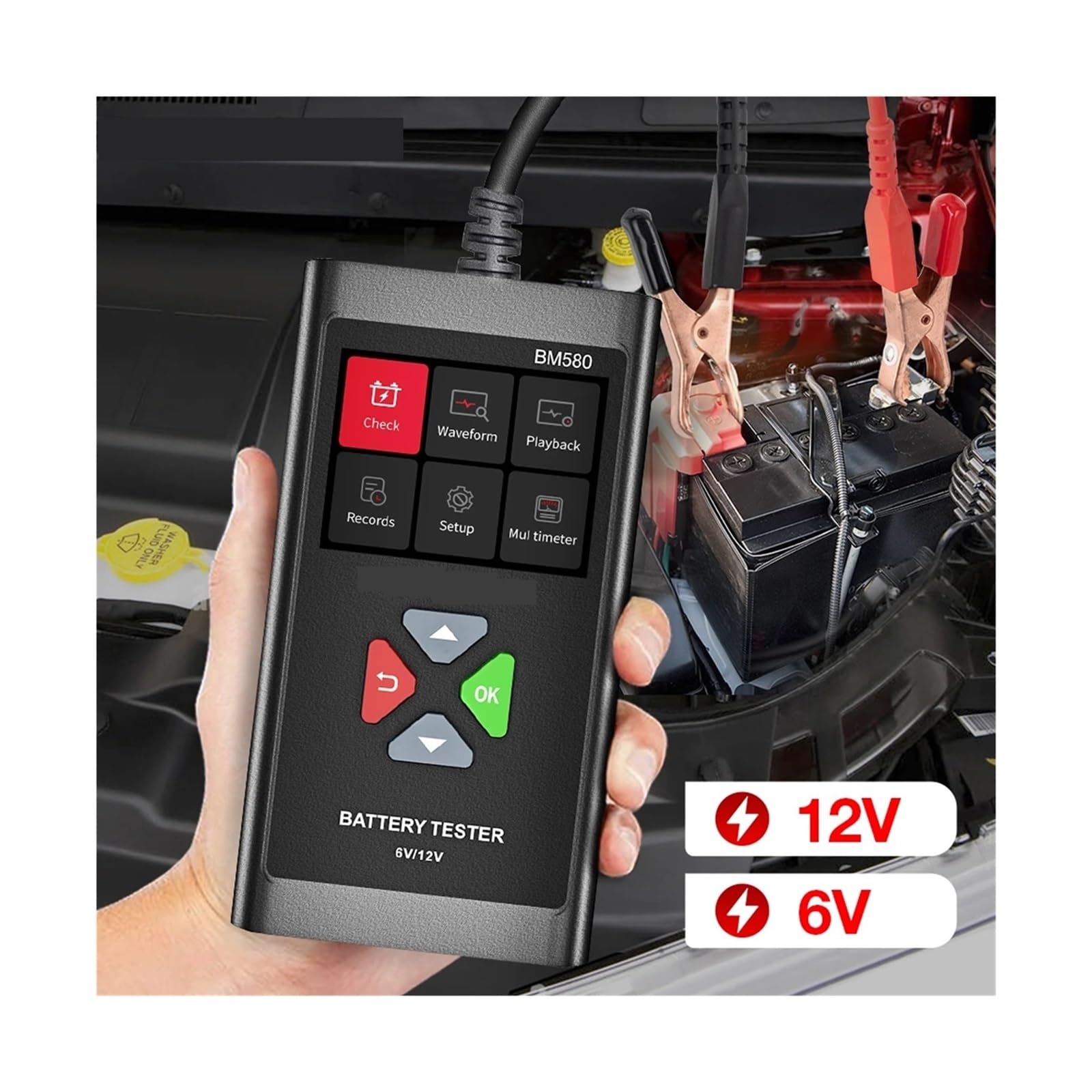 Tester akumulatorów BM580 12 V 6 V Ładowarka akumulatorów samochodowych Narzędzia Obwód rozruchowy Ładowanie Analizator samochodowy PK KW650 KW208