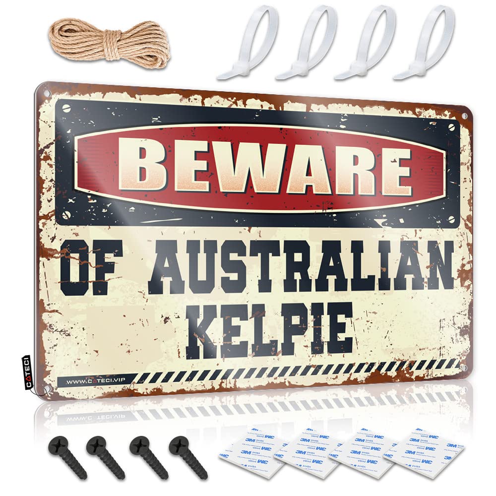 Metal Signs For Outside Home Decor Beware Of Australian Kelpie Tin Sign Funny Vintage Signs Man Cave Sign Metal Sign(30X40CM)