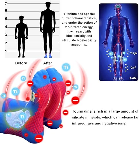 Miniatura 6 de QINMAO HIGHERSOCKS 2023 - Calcetines de refuerzo de iones de titanio Schorl de infrarrojo lejano, calcetines de turmalina titanio que aumentan la