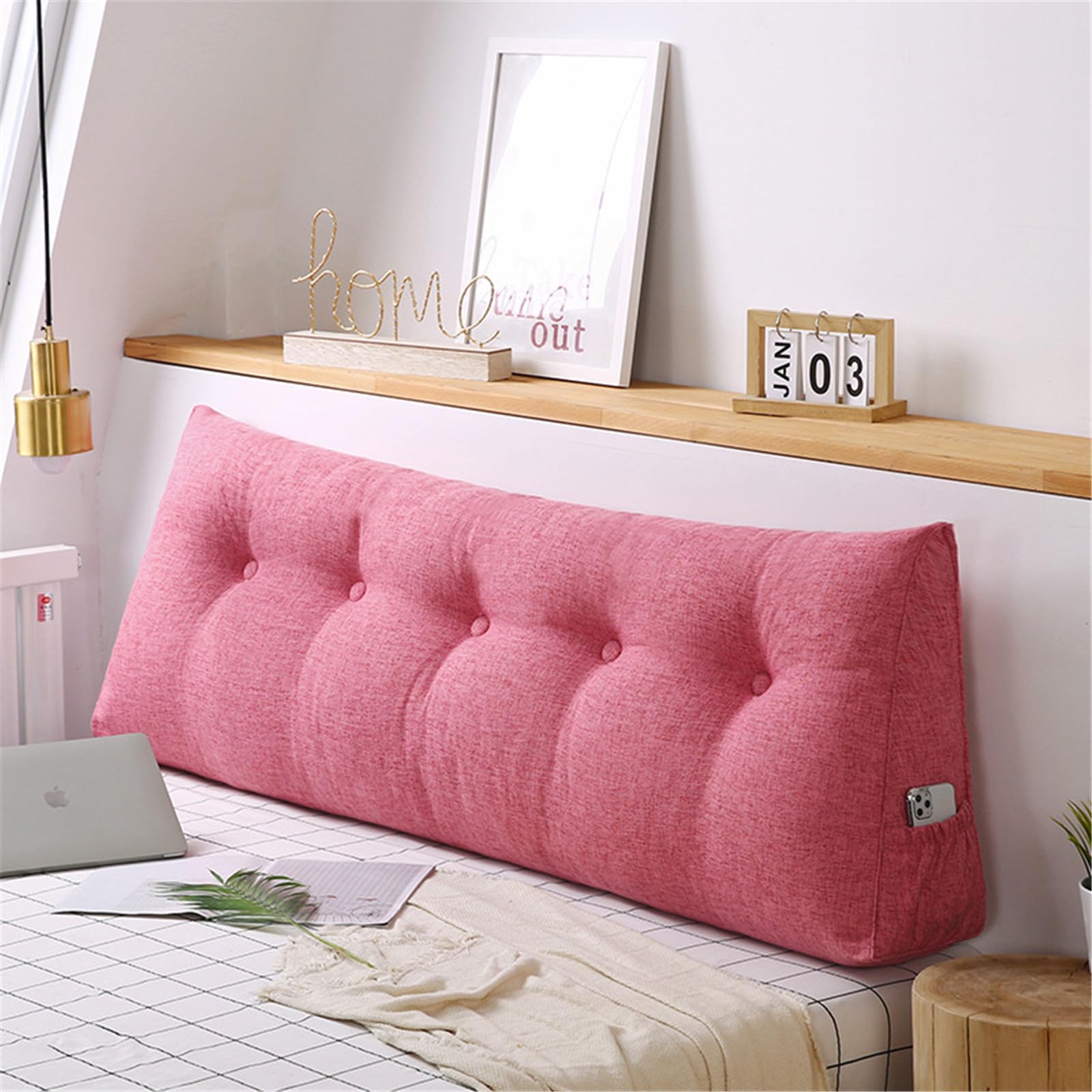 Headboard Pillow, Large Wedge Pillows Headboard, Triangular Headboard Cushion, Back Lumbar Bolster Support Pillow - Bedroom Wedge Cushions,C-120x50x20cm