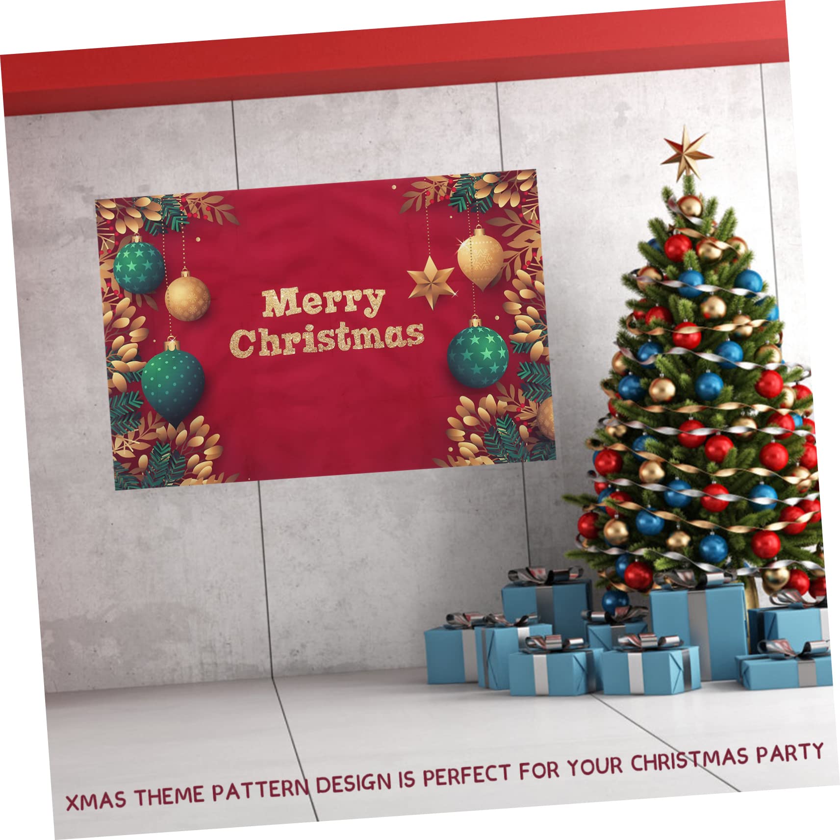 HOMSFOU 5pezzi Sfondo Natalizio Decorativo Per Fotografia Striscione Da Parete Con Atmosfera Festiva Per Decorazioni Domestiche e Feste Di Natale