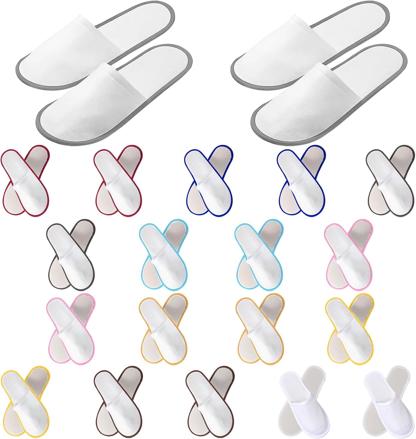 Disposable Slippers for Guests, 20 Pairs Closed Toe House Slippers