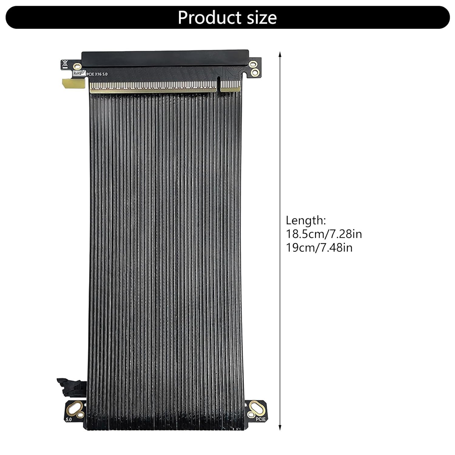 Thin 0.9mm PCIe 5.0 X16 Reverse Risers Cable Two Grounding Structure for GPU HDDs Expansion Cards Backs to Backs GPU Mounting Risers