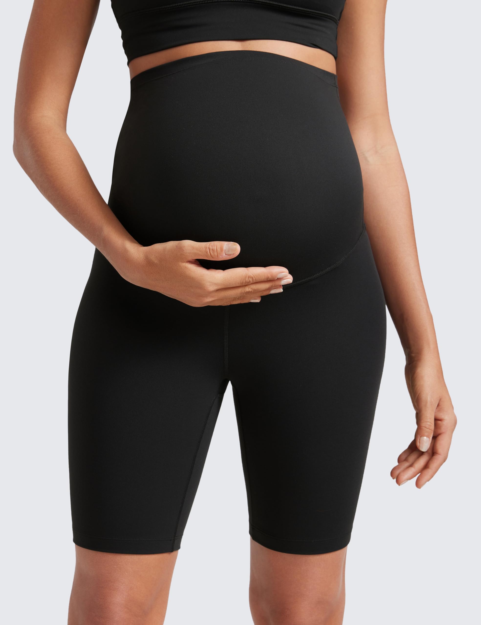 CRZ YOGA Damskie szorty ciążowe Butterluxe Biker Shorts zakrywające brzuch 8" - odzież sportowa do ćwiczeń jogi w ciąży