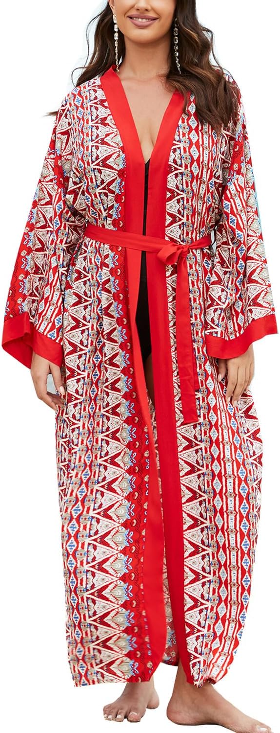 Women’s Long Cardigan Robes Roomy Boho Dress Beach Coverups One Size Gowns Women’s Long Cardigan Robes Roomy Boho Dress Beach Coverups One Size Gowns
