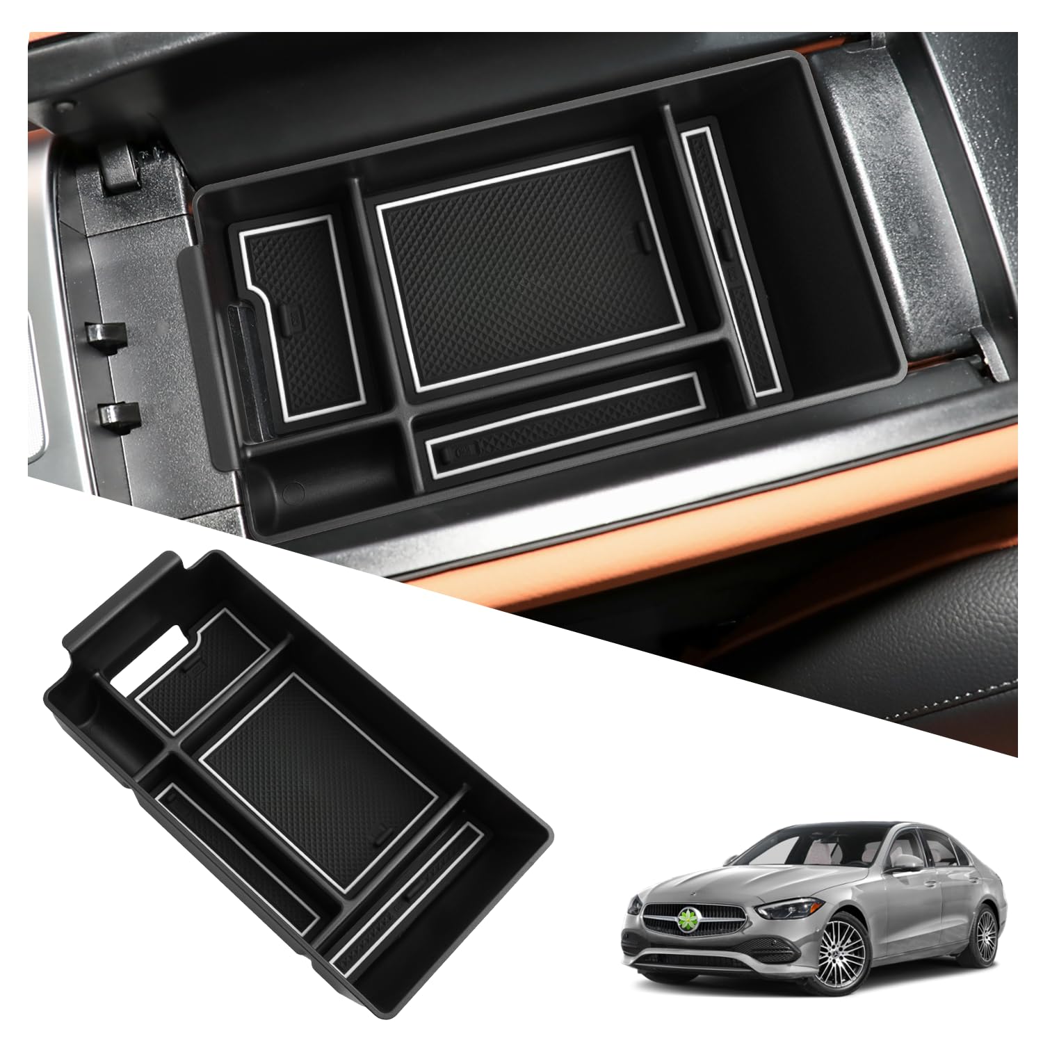 SHAOHAO Organiseur Porte Mercedes GLE W167 2020-2023 – Boîte Rangement Siège Passager – ABS Antidérapant