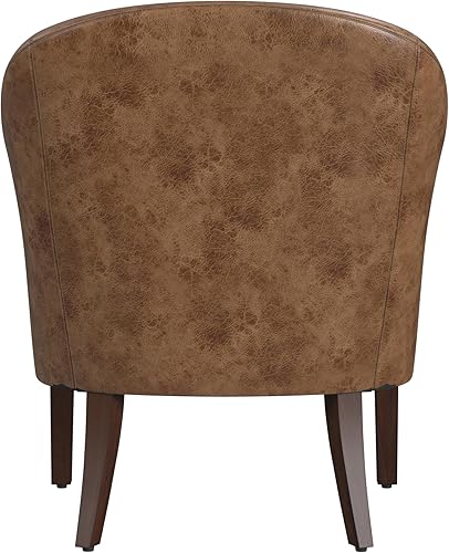 Miniatura 74 de HomePop Silla decorativa en forma de barril, reposabrazos, tela sólida y madera, verde azulado mediano verde azulado,Agua,Marrón,Gris y
