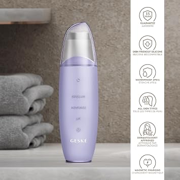 GESKE SmartAppGuided™ MicroCurrent Skin Scrubber & Blackhead Remover 9 in 1 Skincare Tools Face Cleaning Anti Aging und Reinigung Professionelle Gesichtsstraffung Mitesserentferner