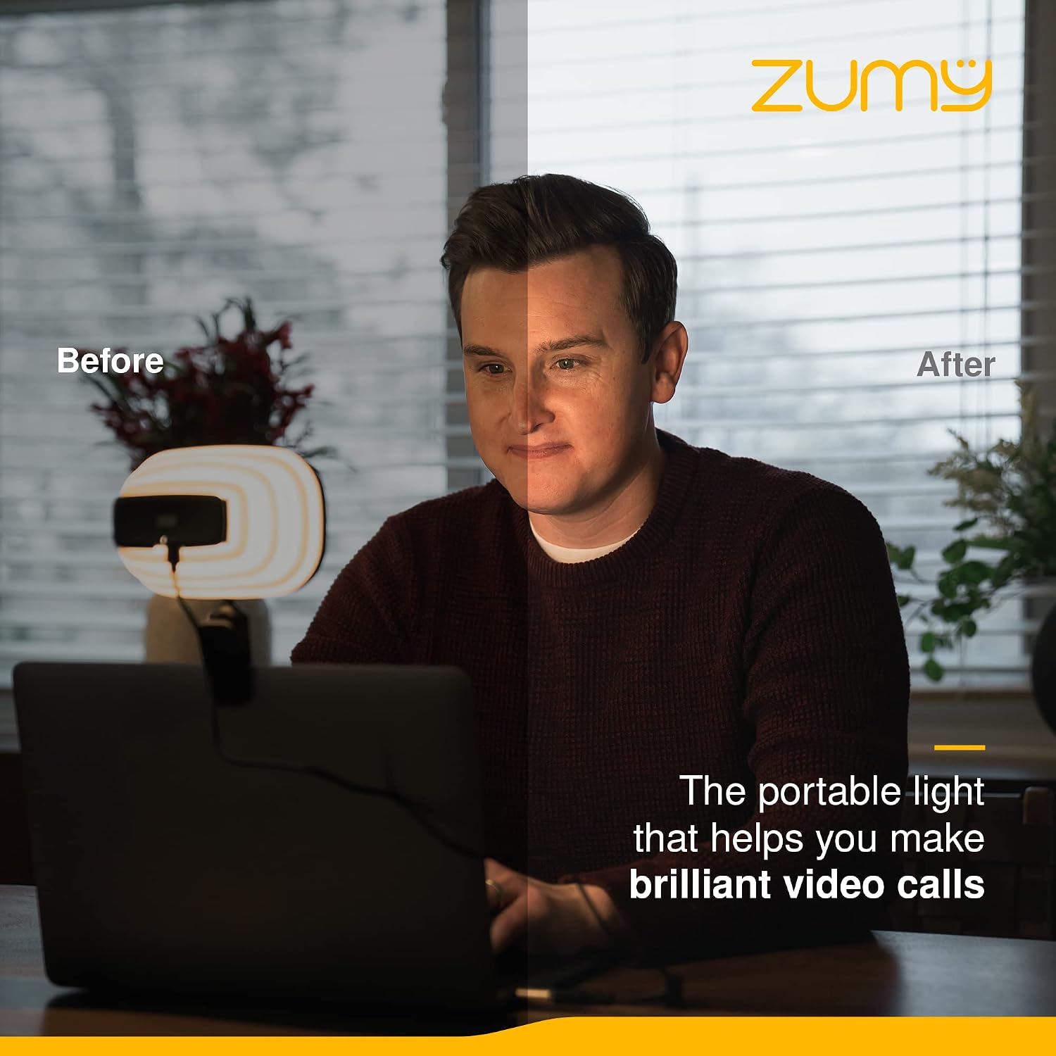 Zumy Softbox Video Conference Lighting for Video Recording - Portable USB LED Video Light, 4 Soft Light Levels, Laptop & Computer Video Lighting, Camera Webcam Streaming Selfie Light for Zoom Meetings