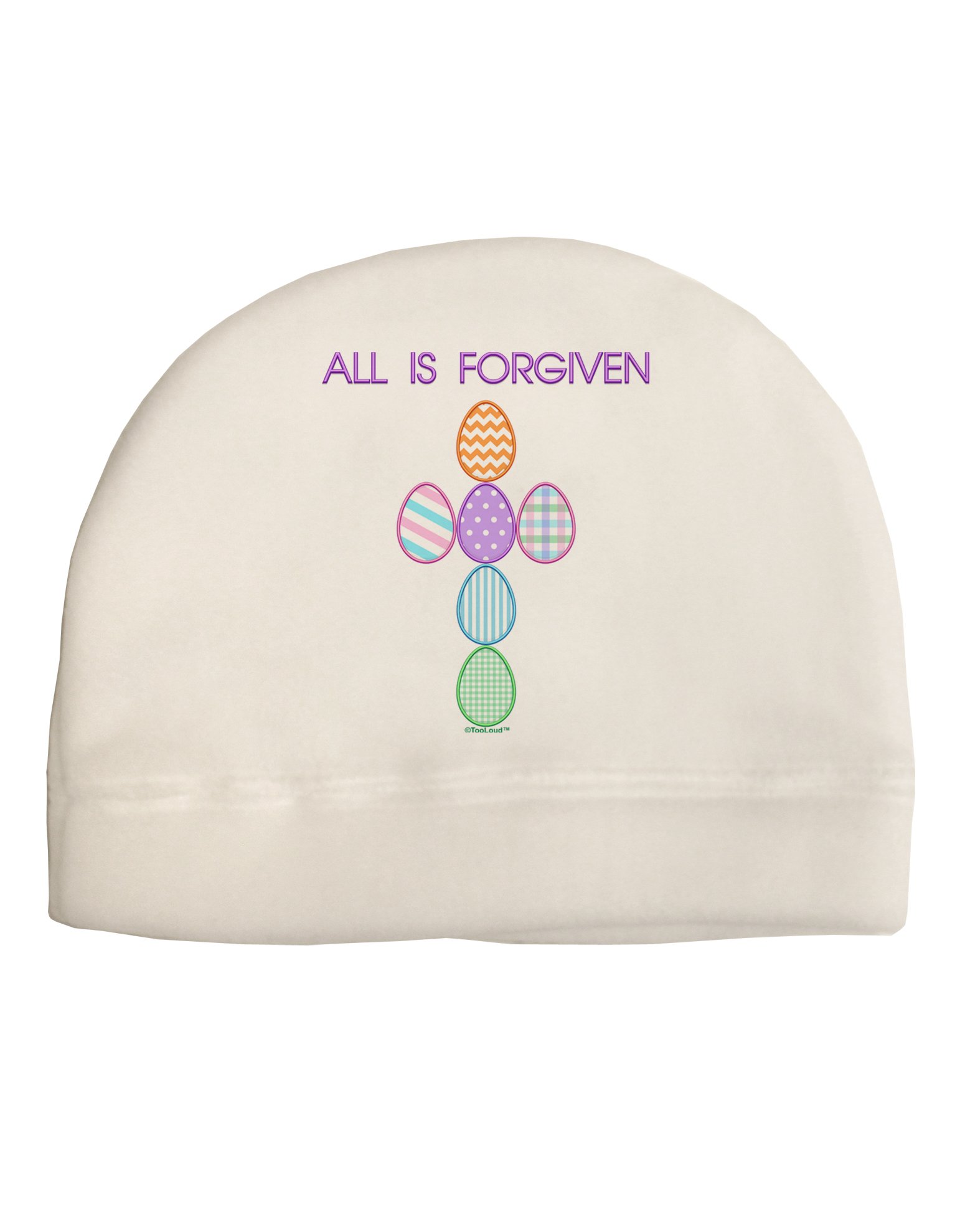 TOOLOUD All is Forgiven Cross Faux Applique Child Fleece Beanie Cap Hat White
