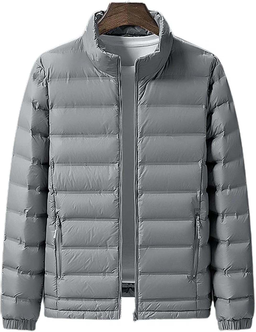 Men's Puffer Jacket Lightweight ew White Duck Down Warm Thick Stand Collar Windproof Puffer Top