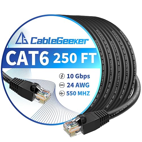 Miniatura 68 de Cable Ethernet Cat 6 de 30 pies, para interiores y exteriores, cable de red plano de Internet de alta velocidad de 10 Gbps, cable de conexión Blanco