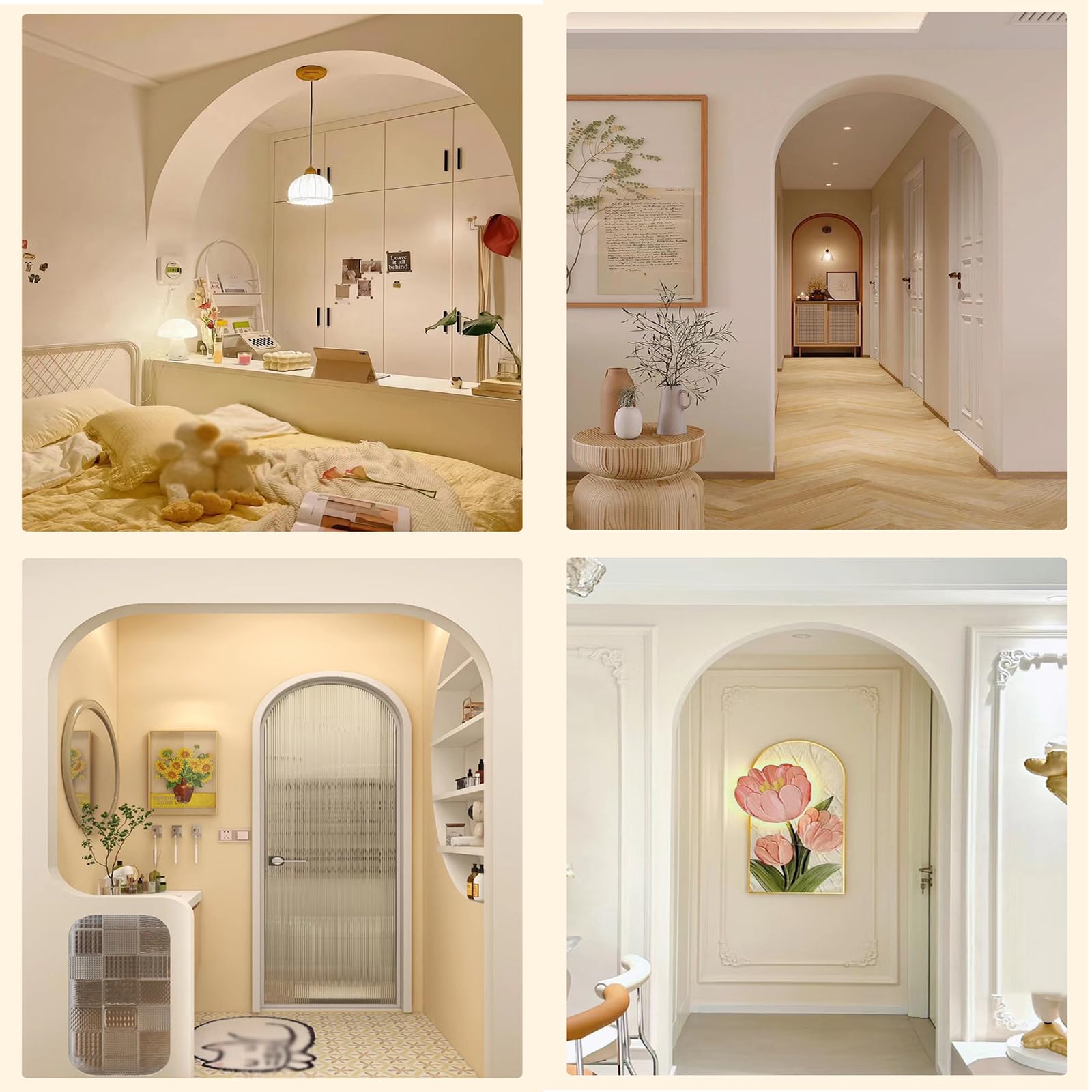 Kit Arco Angolare Porta Semicircolare,Kit Arco per Porta Interna,Kit 2 Archi per Porta,Porta Ad Arco in Schiuma,Leggero E Facile da Usare,per Porte Interne