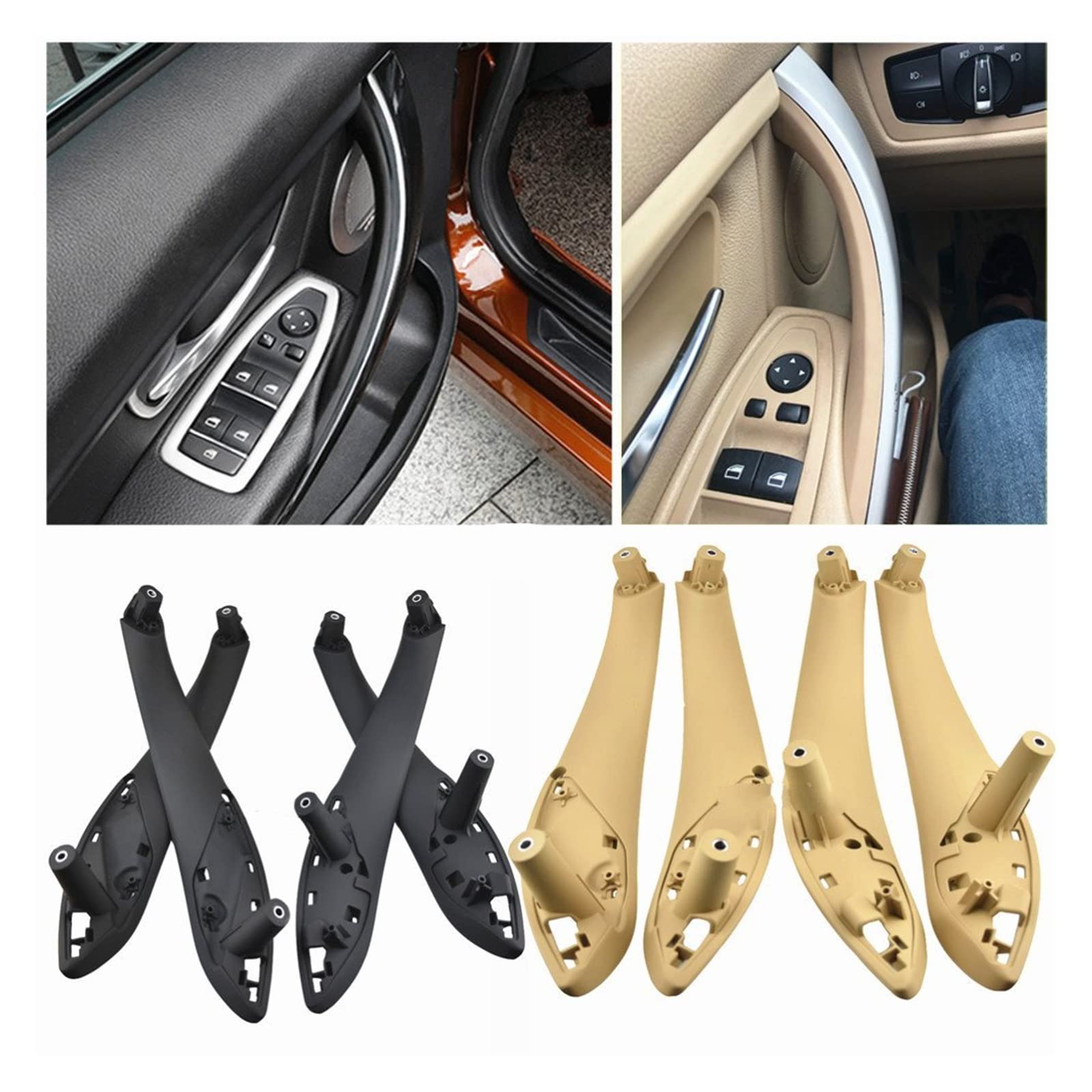 Per BMW Auto Porta Interna Pannello Maniglia Della Copertura X1 E84 2010- 2016 Auto Sinistra Destra Porta Interna Bracciolo Tirare Trim Copertura Beige Nero  34