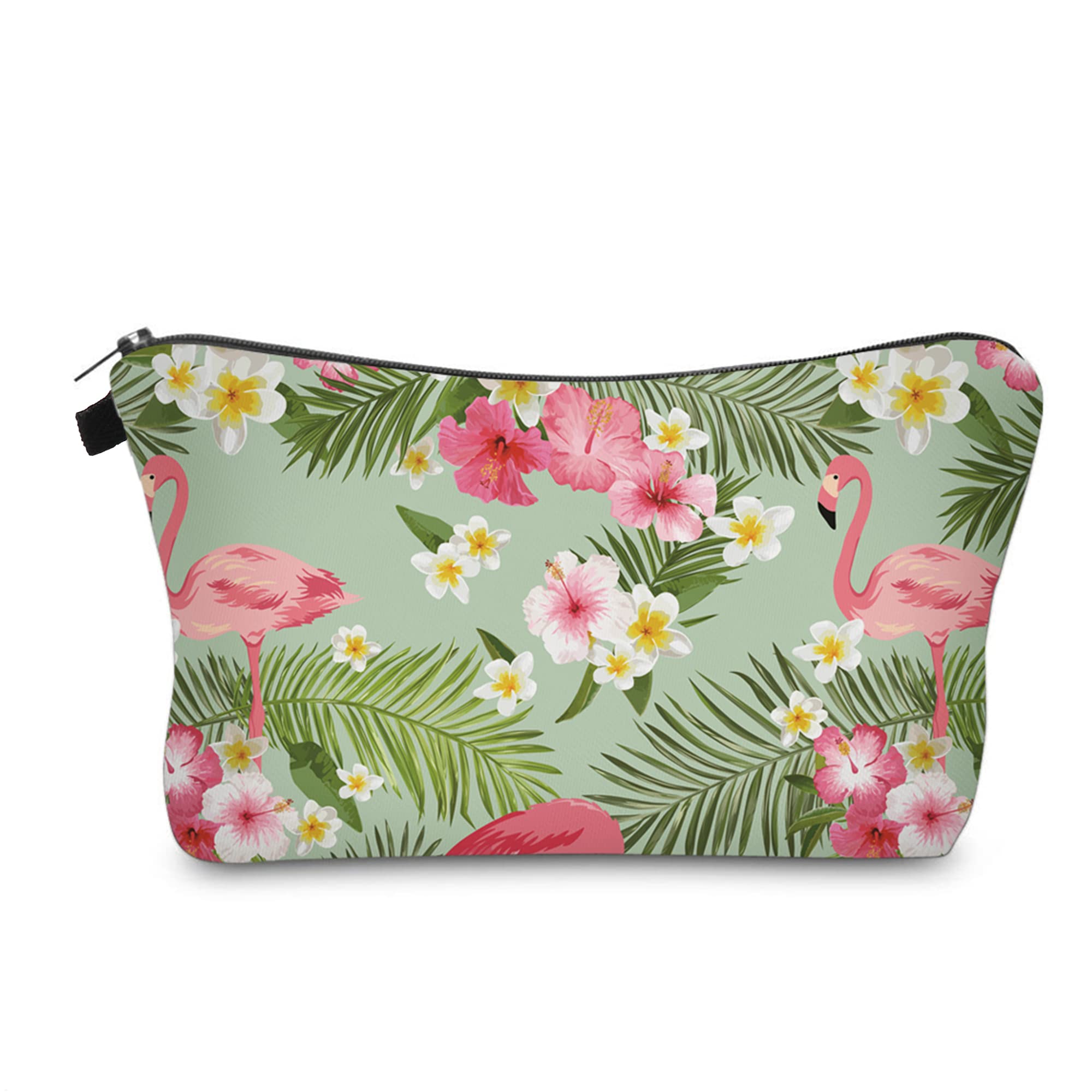 Aiphamy Cute Travel Makeup Bag Cosmetic Bag Small Pouch Gift for Women (Tropical Flamingo)