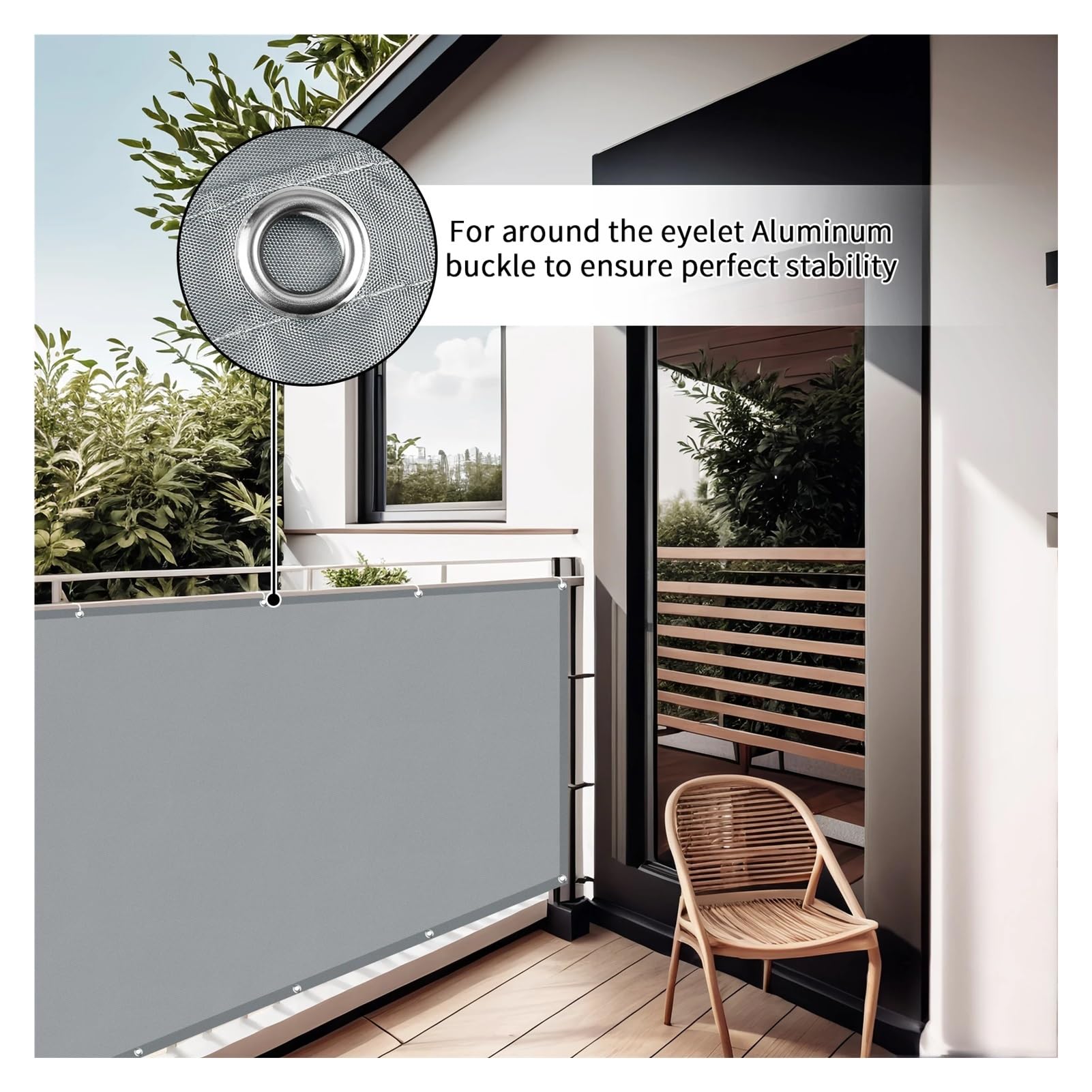 Pantalla De Privacidad For Balcón, Cerca, Patio, Protector De Terraza, Vela, Jardín, Porche, Piscina, Decoración(Dark Grey,90x500CM)