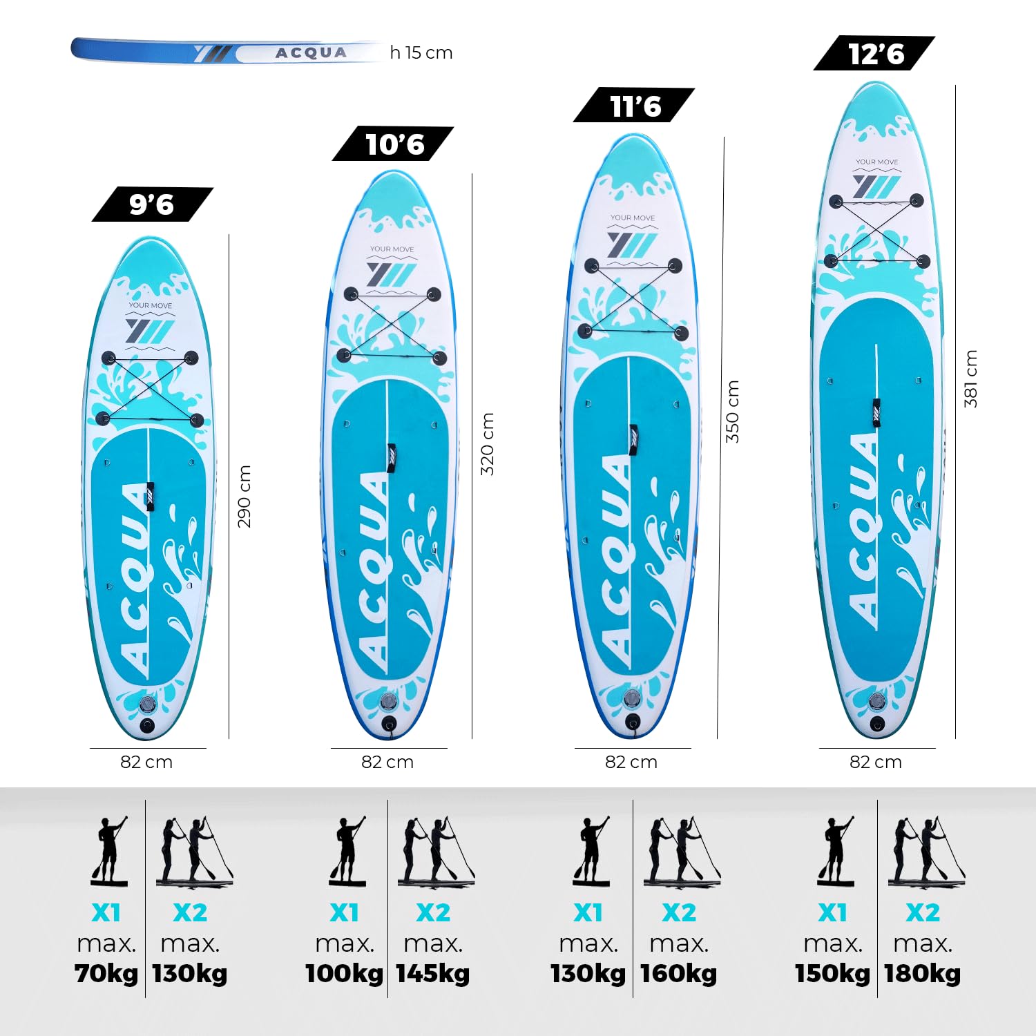 Tabla De Paddle Surf Hinchable YM SUP 10'6 - 320 Litros, Tecnología 3D Drop Stitch, Kit Completo