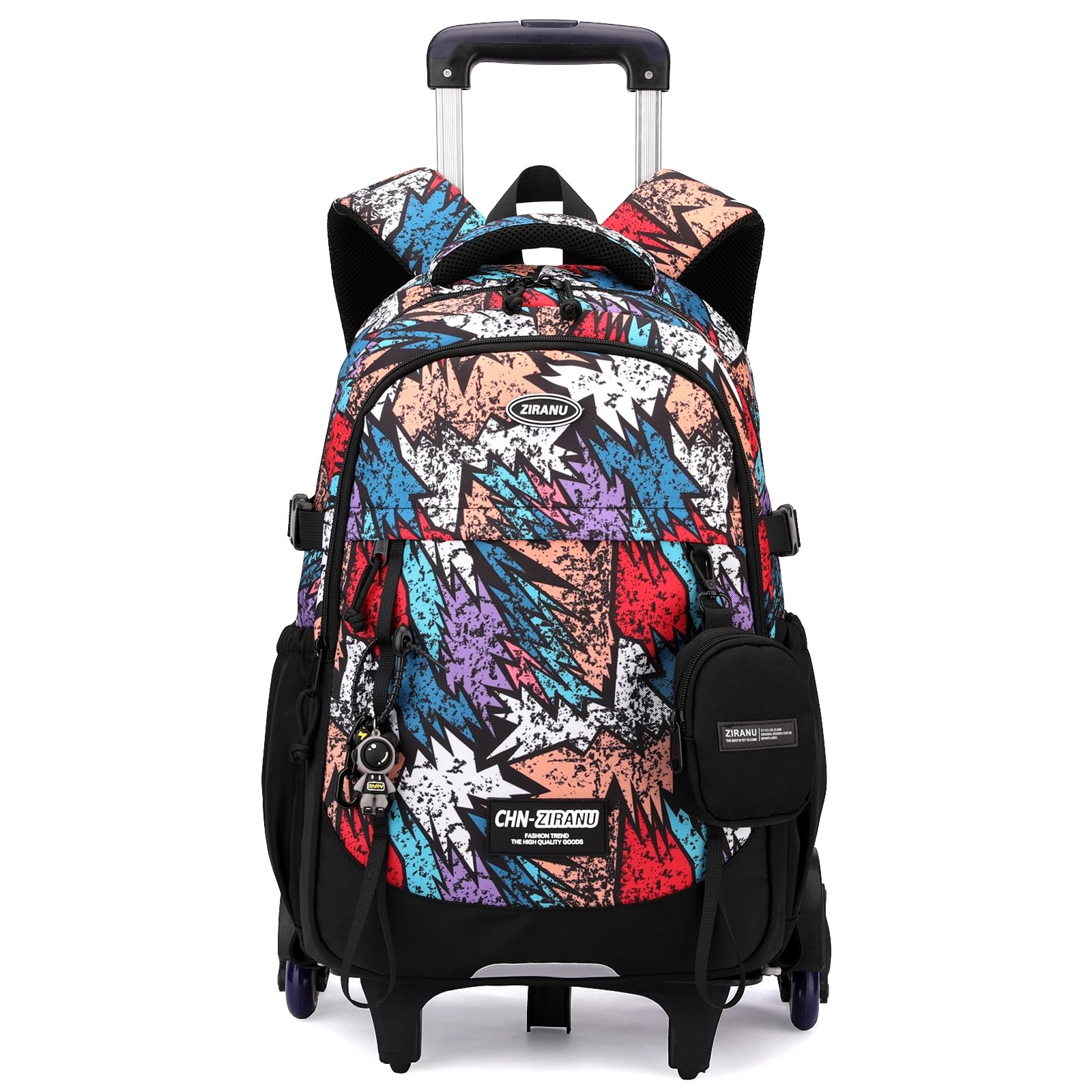 Amythe Sac à Dos à roulettes Garçons Collège, Cartable Scolaire à Chariot Détachable pour Garçons, Poche Ordinateur 15.6", 6 Roues pour L'école, Voyages et Loisirs