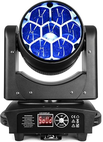 BETOPPER Luz de cabeza móvil 7x40W RGBW BeamWashZoomCTO Efecto Bee Eye LED Iluminación de escenario con sonido activado para DJs, bares, Navidad e