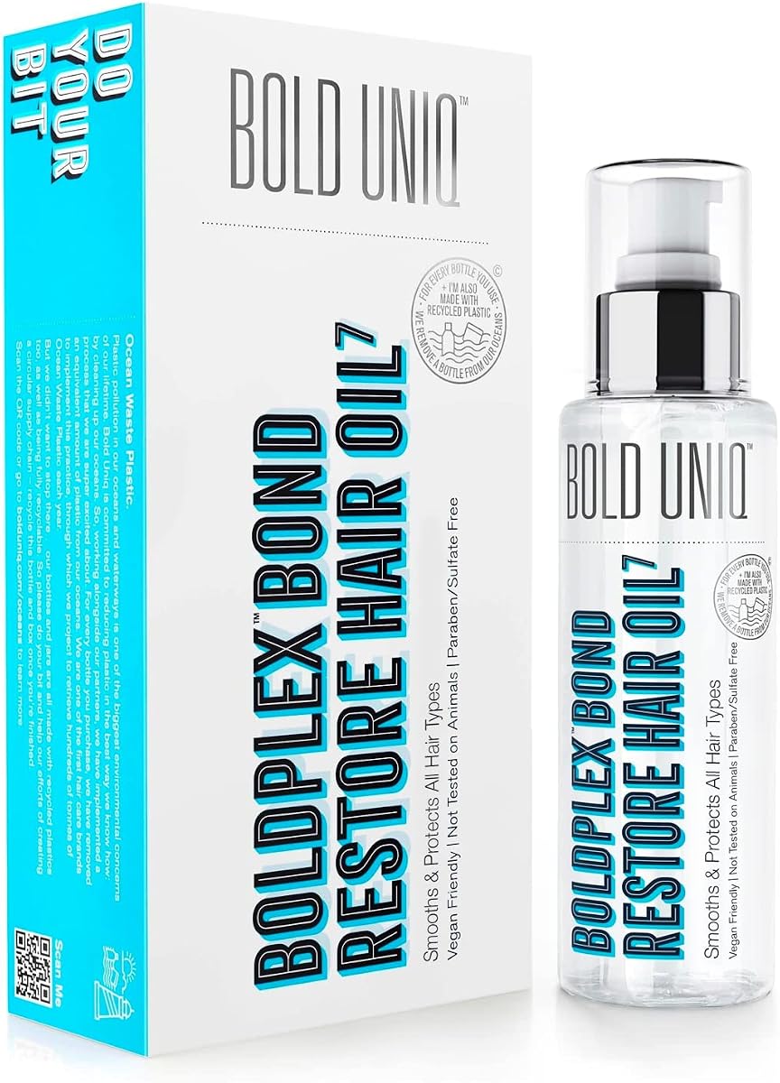 Aceite capilar Boldplex 7 para cabello seco y dañado: añade brillo, fortalece, suaviza las puntas abiertas y el encrespamiento, hidrata y nutre. Aceite de tratamiento para el cabello sin peso para cabello rizado, encrespado y grueso - 3.38 FlOz