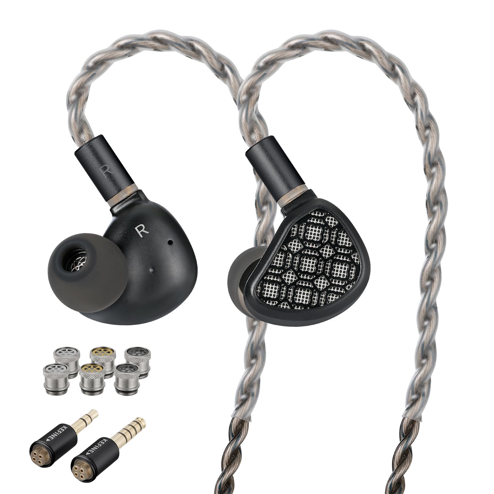 Photo 1 of Kefine Arnar 14.5mm Planar Magnetic & Knowles BA Drivers IEM Earphones, Hybrid in-Ear Monitors, HiFi Earbuds with 3 Tuning Nozzles, Detachable Silver-Plated Cable,3.5mm/4.4mm Interchangeable Plugs