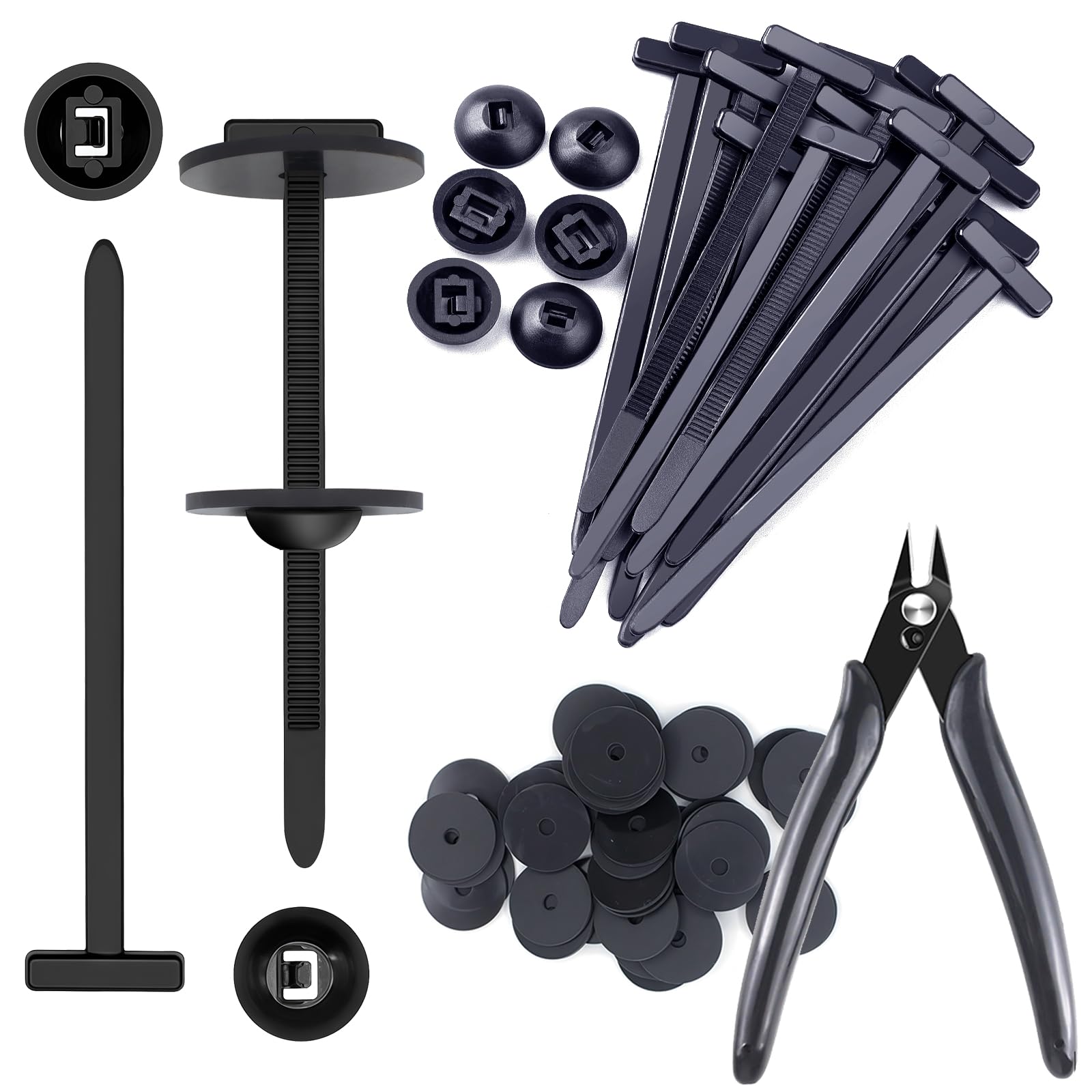 150Pcs Nylon Universal Cable Tie Buckle for Car Automotive Zipper Clips Plastic Rivet Grip Zip Ties Push Pin