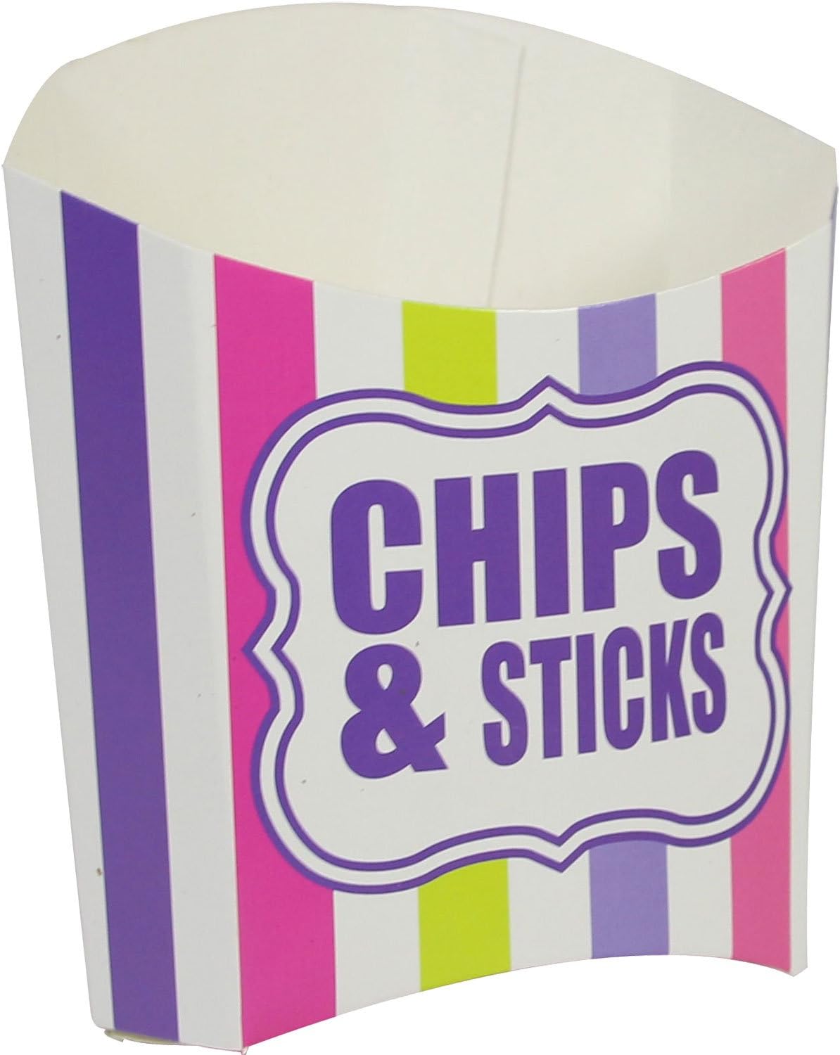 Amscan 9900104 Stripes Chips and Sticks Scoop Box, 1 Pc, Purple