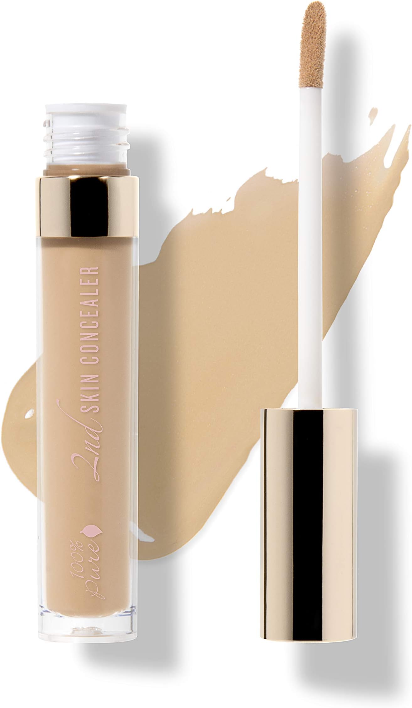 2nd Skin Concealer (Fruit Pigmented), Shade 5, Full Coverage, Lightweight, Liquid Concealer for Face, Under Eyes, Vegan Makeup (For Medium-Tan Skin w/Neutral Tan Undertones) - 0.17 Fl Oz
