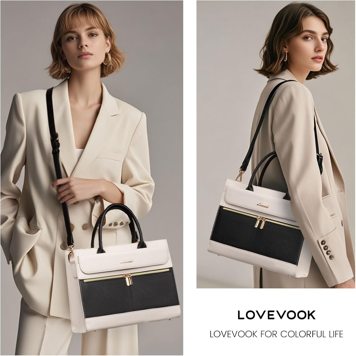 LOVEVOOK Purses and Handbags for Women,Leather Shoulder Bag Black Purse Tote,Satchel Crossbody Bags Top Handle for Ladies - Image 2