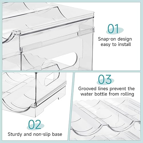 Miniatura 5 de Damomo Organizador de botellas de agua para Stanley de 40 onzas, paquete de 2 organizadores apilables para botellas de agua, soporte transparente