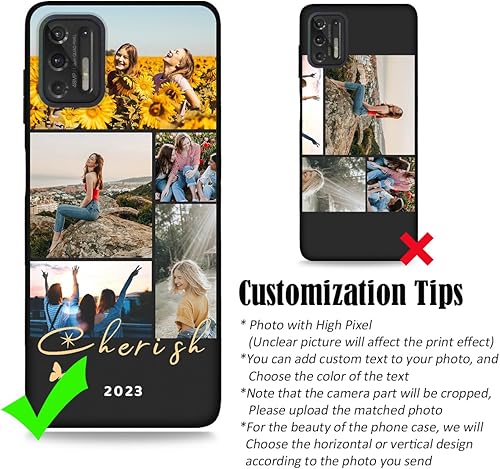 Vista 200 de Funda personalizada para Motorola Moto G Stylus 2021 con nombre de foto, texto y foto, GStylus personalizado -21 funda suave y fina (negro) de 6.8