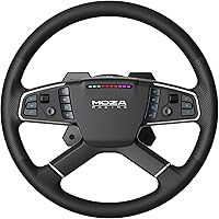MOZA TSW 400mm Truck Sim Racing Wheel - Aerospace Aluminum Frame, Microfiber Leather Grip, RGB Buttons
