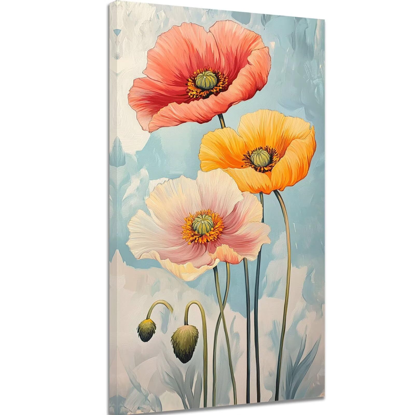 Malen Nach Zahlen Erwachsene Blume Malen Nach Zahlen Abstrakt DIY Set Erwachsene Malen-Nach-Zahlen mit Rahmen Leinwand Ölgemälde Set mit Pinsels Acrylfarben, Dekor Geschenke für Frauen 40x80cm k-1207