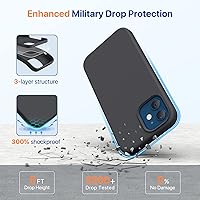 Vista 4 de Miracase - Funda compatible con iPhone 12 y 12 Pro de silicona líquida tipo goma gel, con protección total contra caídas y a prueba de golpes, 6.1