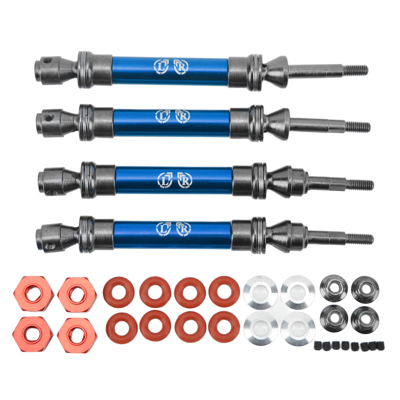 Pwshymi RC Przedni Tylny wał Napędowy Ulepszenie Metalowa oś CVD do Samochodów SLASH 1/10 Stal Premium i Stop Aluminium (Niebieski)