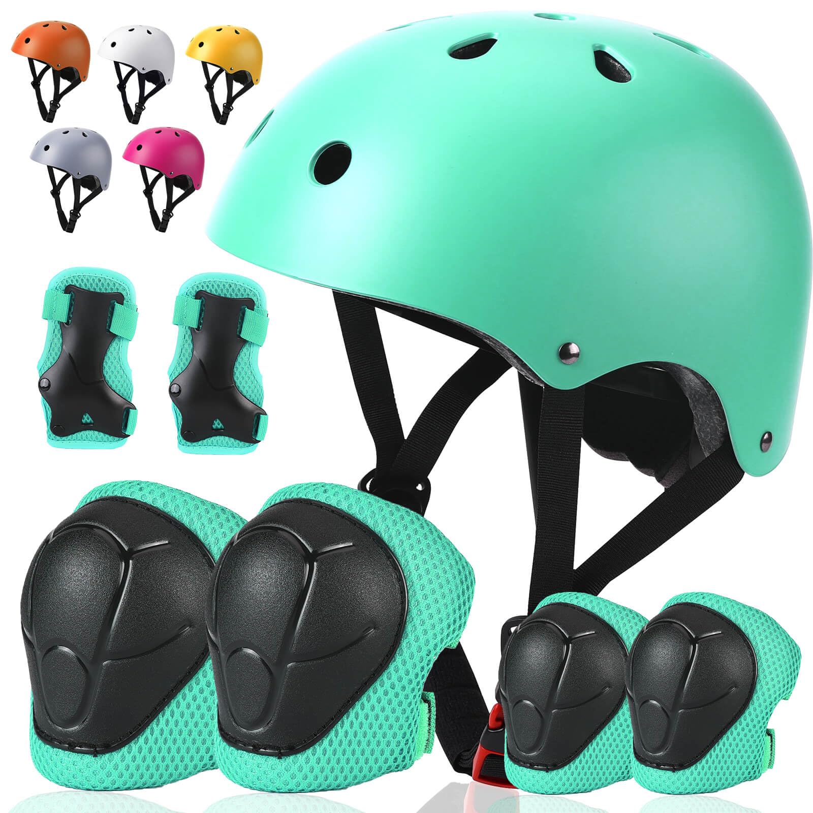 ArgoHome Toddler Kids Bike Helmet Set - Adjustable Cycling Helmet with Knee, Elbow Pads & Wrist Guards Sport Protective Gear Little Kid