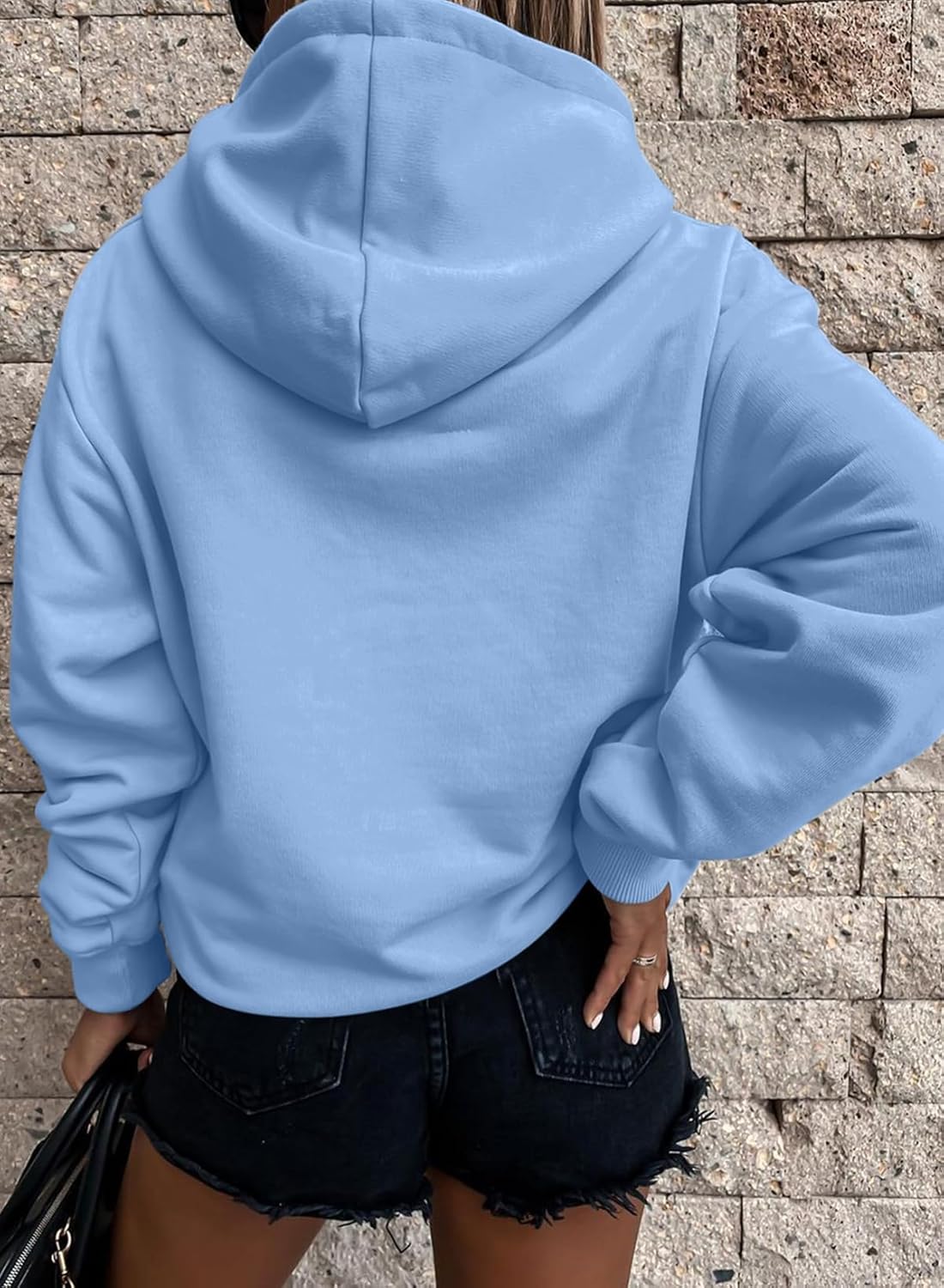 SHEWIN Women's Casual Hoodies Long Sleeve Solid Lightweight Pullover Tops Loose Sweatshirt with Pocket - Image 3