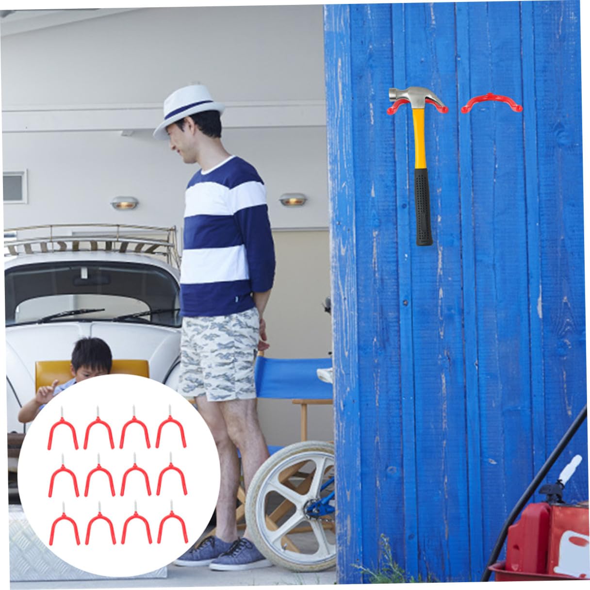 Baluue 12 Stück Y-förmige Garagenwandhaken Aus Stahl Und Vinyl Multifunktionale Werkzeughalter Für Werkzeuge Gartengeräte Und Mopp Universelle Aufbewahrungslösung Für Garage Und Keller