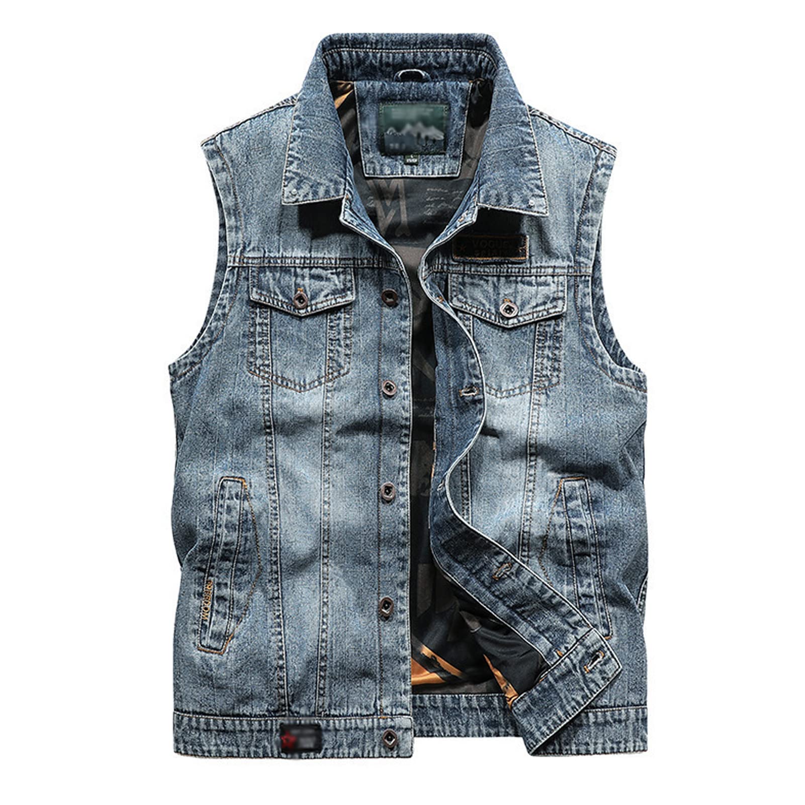 Chaleco de mezclilla de los hombres chaleco slim fit sin mangas casual chaqueta de pesca vaquero botón herramientas chaleco reporteros viaje jeans Outwear top