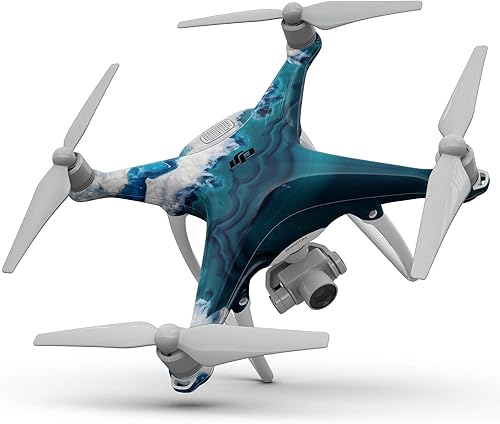 Miniatura 4 de Compatible con Drone DJI Mavic - Adhesivo protector de vinilo resistente a los arañazos - Camuflaje digital azul brillante y gris