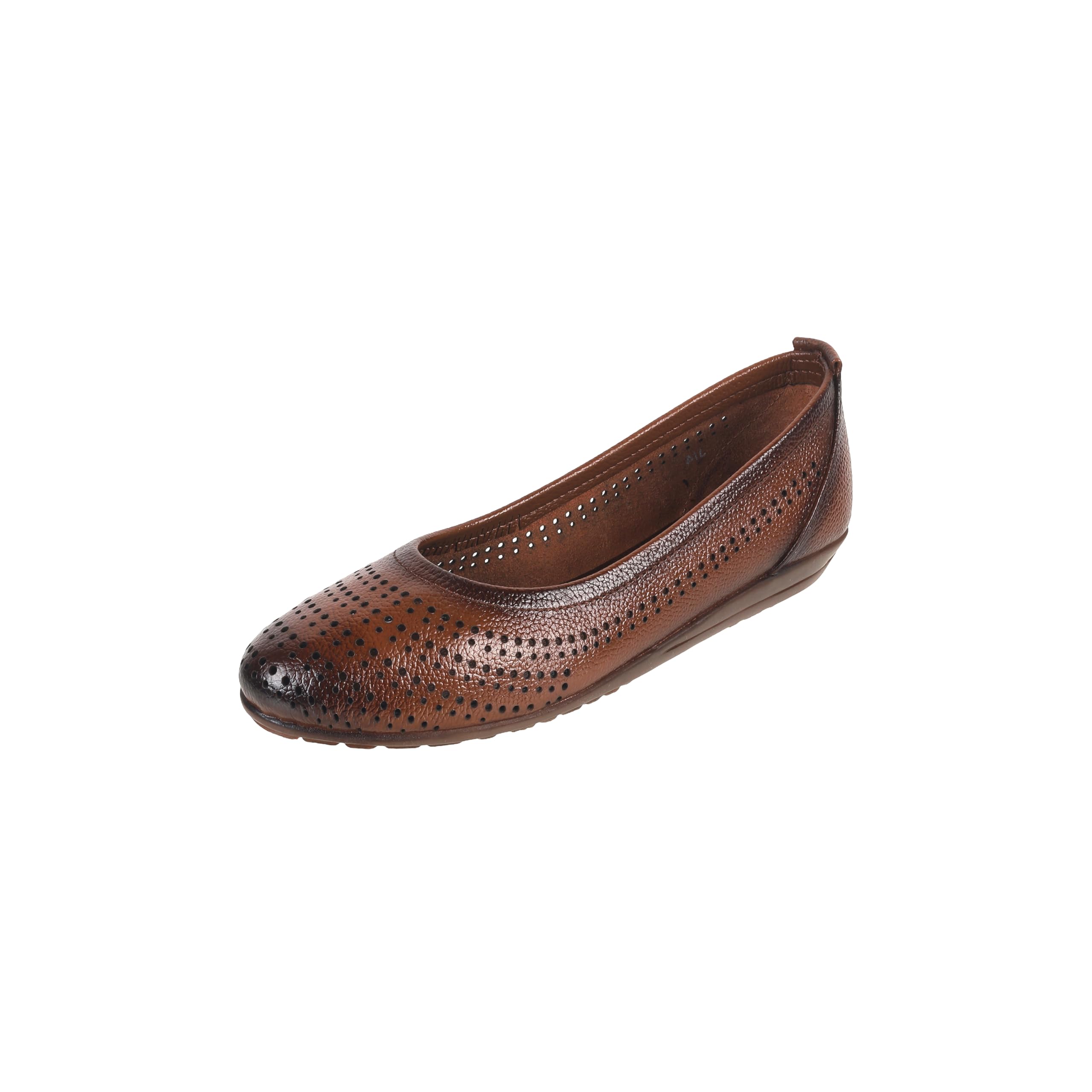 Women'sCasual Leather Laser Cut Slip-On Ballerinas-image-7