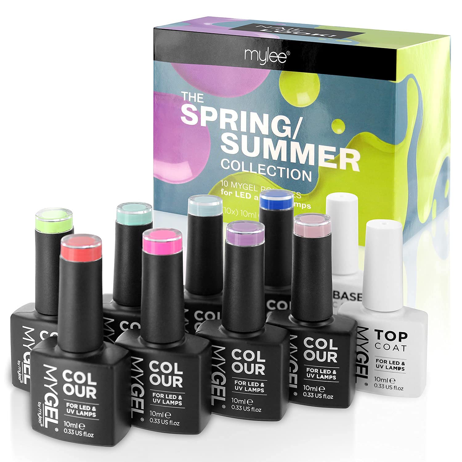 Buy Mylee The Full Works Gel Nail Polish LED Lamp Kit 8x MYGEL Colours